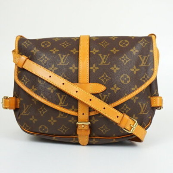 Louis Vuitton Saumur Monogram Canvas Shoulder Bag Brown - Picture 1 of 9